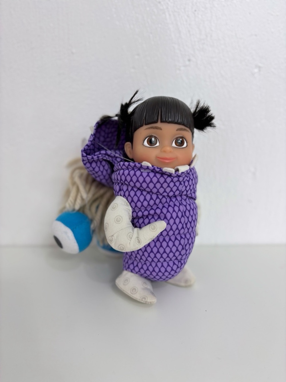 Vintage Rare 2001 Monsters Inc Boo Doll in Monster Costume Plush Y2K